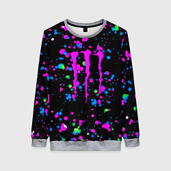 Свитшот женский Monster energy неоновые краски, цвет: 3D-меланж