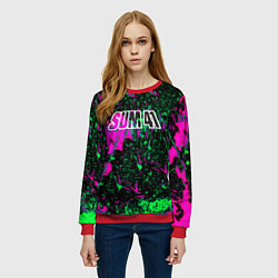 Свитшот женский Sum 41 неоновые краски, цвет: 3D-красный — фото 2
