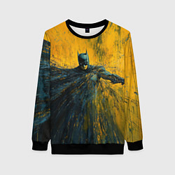 Свитшот женский Бэтмен нарисованный кистью, цвет: 3D-черный