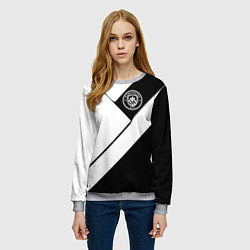 Свитшот женский Манчестер Юнайтед геометрия, цвет: 3D-меланж — фото 2