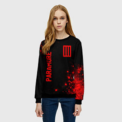 Свитшот женский Paramore - red gradient вертикально, цвет: 3D-черный — фото 2