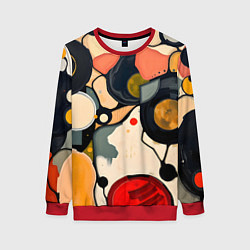 Женский свитшот Абстракция с кругами и краской