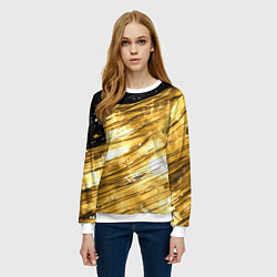 Свитшот женский Золотой текстурный фон, цвет: 3D-белый — фото 2