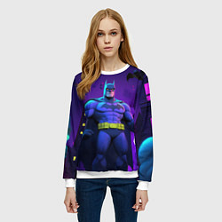 Свитшот женский Бэтмен объемная модель, цвет: 3D-белый — фото 2