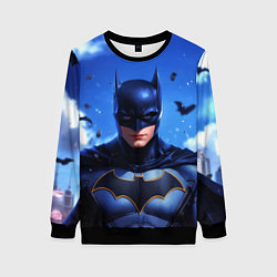 Свитшот женский Бэтмен синее небо, цвет: 3D-черный