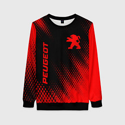 Свитшот женский Peugeot - red gradient вертикально, цвет: 3D-черный