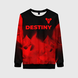 Свитшот женский Destiny - red gradient посередине, цвет: 3D-черный