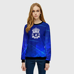 Свитшот женский Liverpool blue poly, цвет: 3D-черный — фото 2