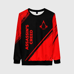 Свитшот женский Assassins Creed - red gradient вертикально, цвет: 3D-черный