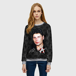 Свитшот женский Юрий Хой из Сектор газа, цвет: 3D-меланж — фото 2