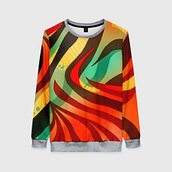 Женский свитшот Жаркая полосатая абстракция