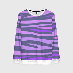 Свитшот женский Лавандовые волны, цвет: 3D-белый