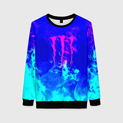 Свитшот женский Monster energy дым неоновый, цвет: 3D-черный