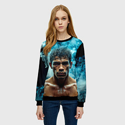 Свитшот женский Артуро Гатти в дыму, цвет: 3D-черный — фото 2