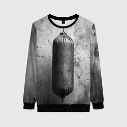 Свитшот женский Серая боксерская груша, цвет: 3D-черный