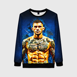 Свитшот женский Дастин Порье на синем, цвет: 3D-черный