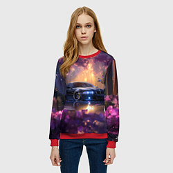 Свитшот женский БМВ Японская природа, цвет: 3D-красный — фото 2