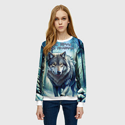 Свитшот женский Охота волчьи мемы, цвет: 3D-белый — фото 2