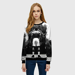 Свитшот женский Мухаммед Али в черном дыму, цвет: 3D-черный — фото 2