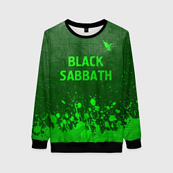 Свитшот женский Black Sabbath - green gradient посередине, цвет: 3D-черный