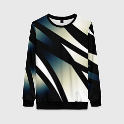 Женский свитшот Чёрно-белый с синим затемнением полосы