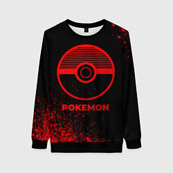 Свитшот женский Pokemon - red gradient, цвет: 3D-черный