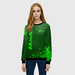 Свитшот женский Akira - green gradient вертикально, цвет: 3D-черный — фото 2
