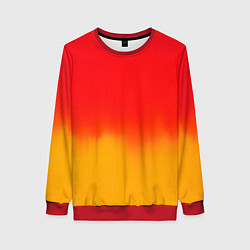 Женский свитшот Абстракция с красным и желтым