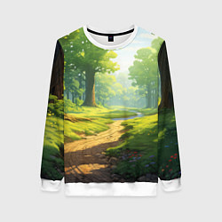 Свитшот женский Fabulous forest, цвет: 3D-белый