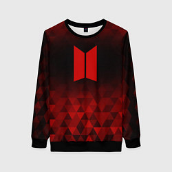 Свитшот женский BTS red poly, цвет: 3D-черный