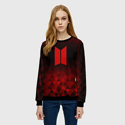 Свитшот женский BTS red poly, цвет: 3D-черный — фото 2