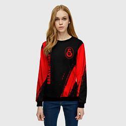 Свитшот женский Galatasaray - red gradient вертикально, цвет: 3D-черный — фото 2