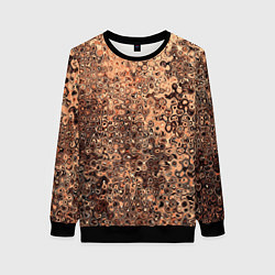 Свитшот женский Светлый коричневый абстрактная текстура, цвет: 3D-черный