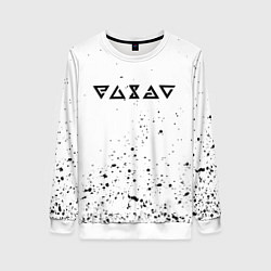 Свитшот женский Ведьмак брызги красок, цвет: 3D-белый