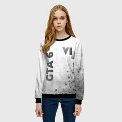 Свитшот женский GTA 6 - white gradient вертикально, цвет: 3D-черный — фото 2