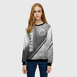 Свитшот женский Nirvana - grey gradient вертикально, цвет: 3D-черный — фото 2