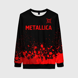 Свитшот женский Metallica - red gradient посередине, цвет: 3D-черный