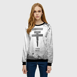 Свитшот женский Tokio Hotel - white gradient, цвет: 3D-черный — фото 2