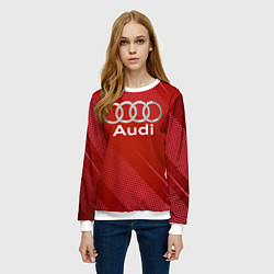 Свитшот женский Audi - абстракция, цвет: 3D-белый — фото 2