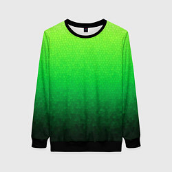 Свитшот женский Градиент мозаика зелёный в тёмный, цвет: 3D-черный
