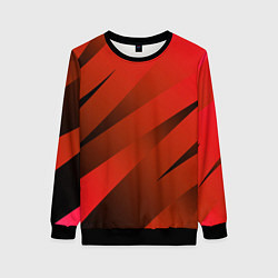 Женский свитшот Красно-коричневый абстрактные полосы