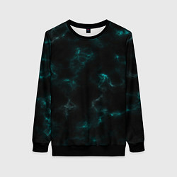 Свитшот женский Color black turquoise, цвет: 3D-черный