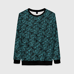 Свитшот женский Чёрным с синим абстрактная текстура, цвет: 3D-черный