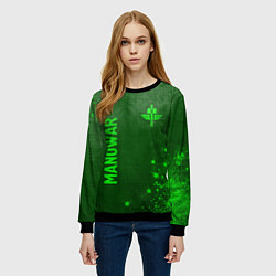 Свитшот женский Manowar - green gradient вертикально, цвет: 3D-черный — фото 2