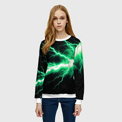 Свитшот женский Lightning green, цвет: 3D-белый — фото 2