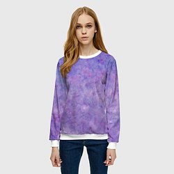 Свитшот женский Фиолетовый свет фонаря, цвет: 3D-белый — фото 2
