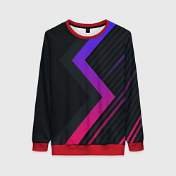 Свитшот женский Color black line, цвет: 3D-красный