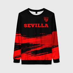Свитшот женский Sevilla - red gradient посередине, цвет: 3D-черный