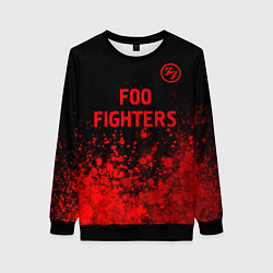 Свитшот женский Foo Fighters - red gradient посередине, цвет: 3D-черный