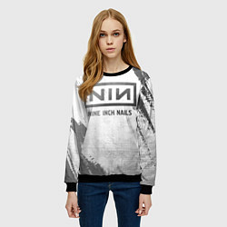 Свитшот женский Nine Inch Nails - white gradient, цвет: 3D-черный — фото 2